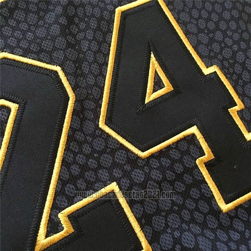 Camiseta Los Angeles Lakers Kobe Bryant #24 Conmemorativa Retirado Negro